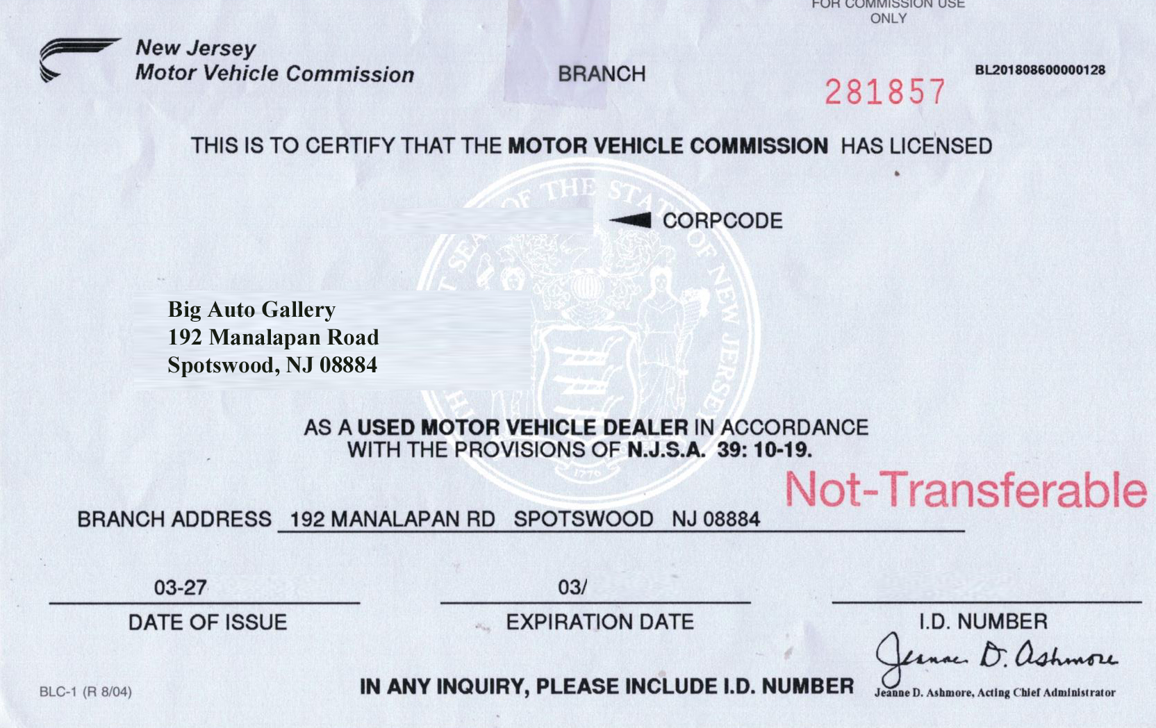 automotive dismantler license